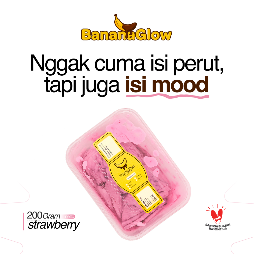 

BananaGlow Keripik Pisang Strawberry Lumer 200gr