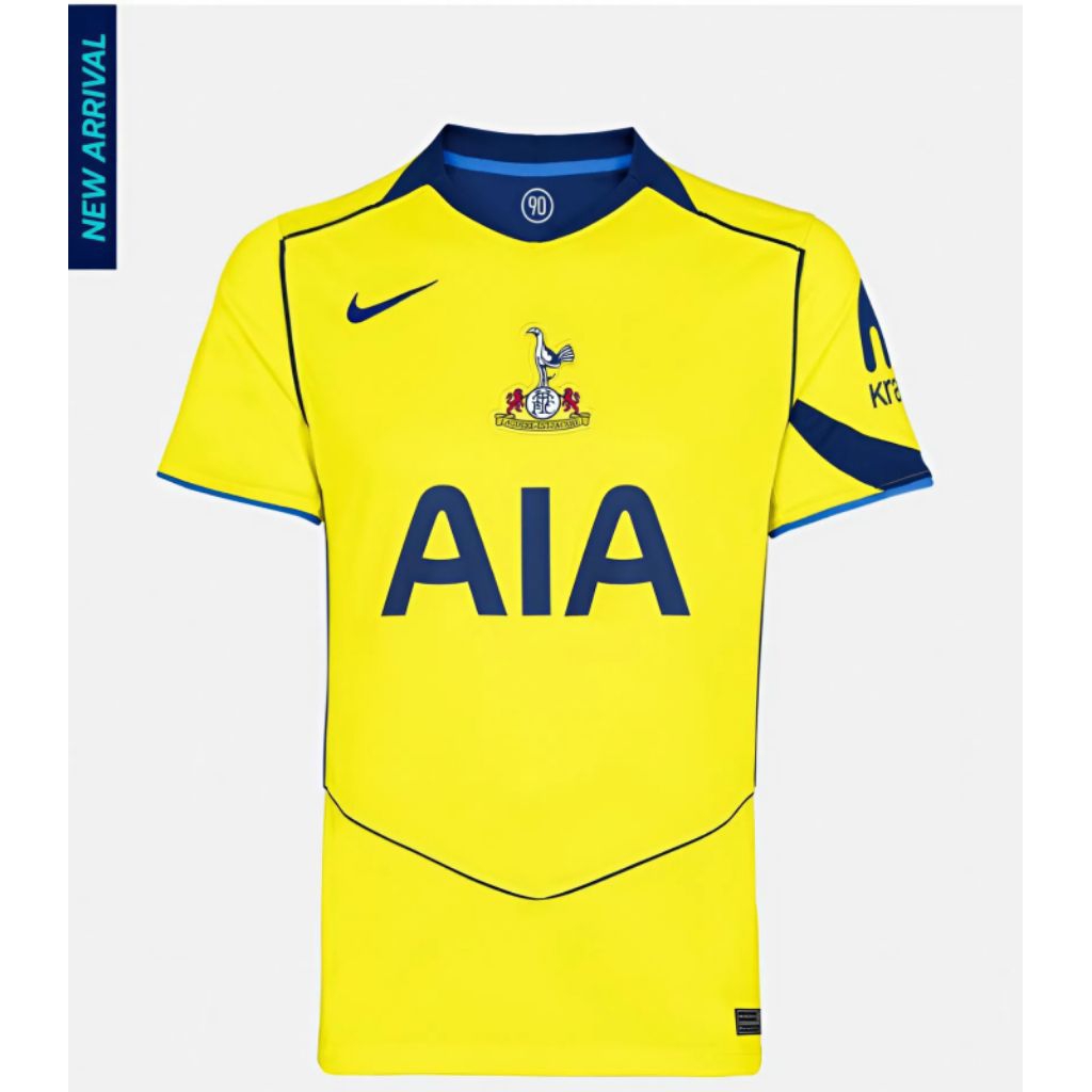 Jersey Tottenham hotspur third Kit Yellow 2025 2026, Jersey Bola Player issue Terbaru