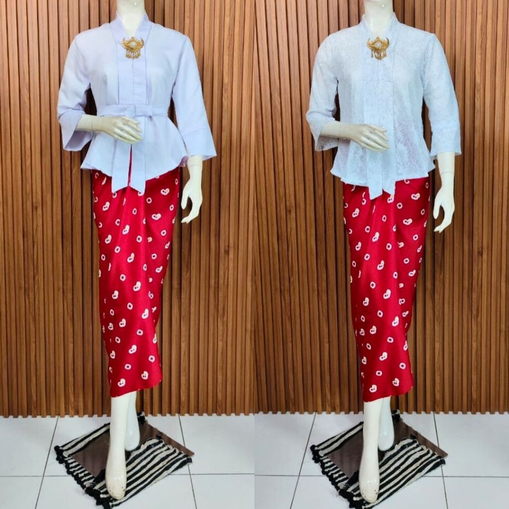 Setelan Kebaya Kutubaru Merah Putih / Setelan Kebaya Kartini Merah Putih