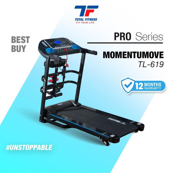 TOTAL FITNESS Treadmill elektrik TL 619 Multifungsi