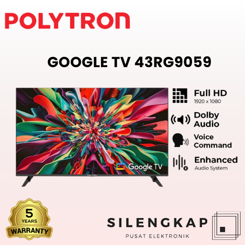 TV POLYTRON LED SmartTV 43 inch PLD 43RG9059 Cinemax Google TV Youtube, Netflix, Disney+ Hotstar