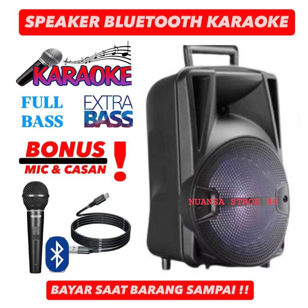 Speaker Bluetooth Karaoke Ukuran Jumbo Suara Jernih Gratis Mic Murah / Salon Speaker Aktif Polytron 