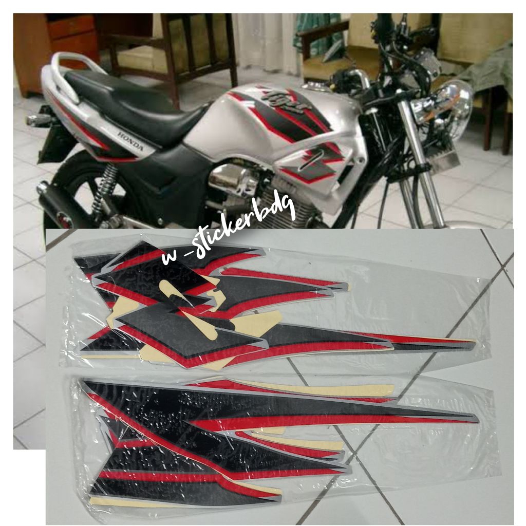 Striping Stiker Lis Honda Tiger CW 2004 Silver