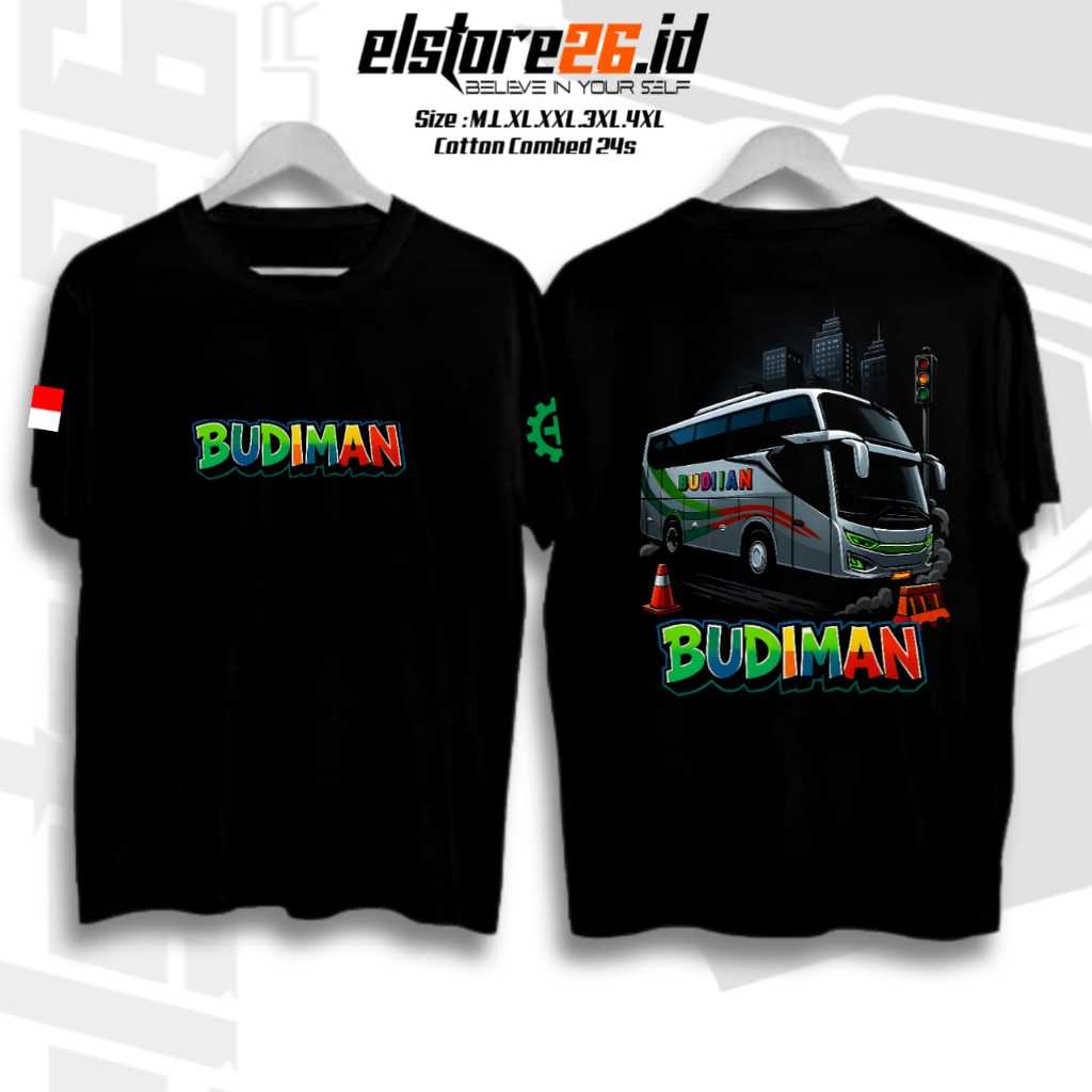 ELSTORE Baju Kaos BUS BUDIMAN  | Kaos Otomotif Katun Pria & Wanita