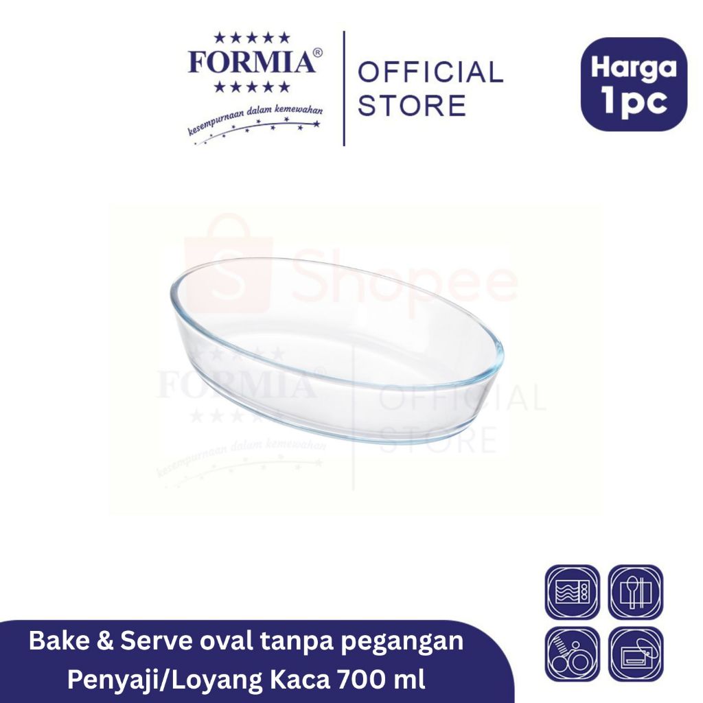 Formia Loyang Kaca Oval Tanpa Pegangan series/pc