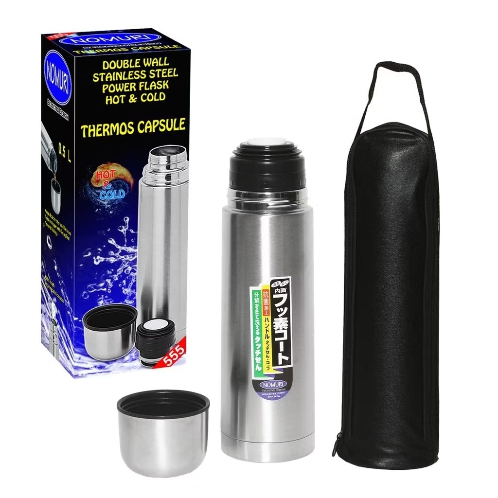 Termos Air Panas & Dingin Nomuri 500ml - 750ml - 1L Anti Karat Vacuum Stainless