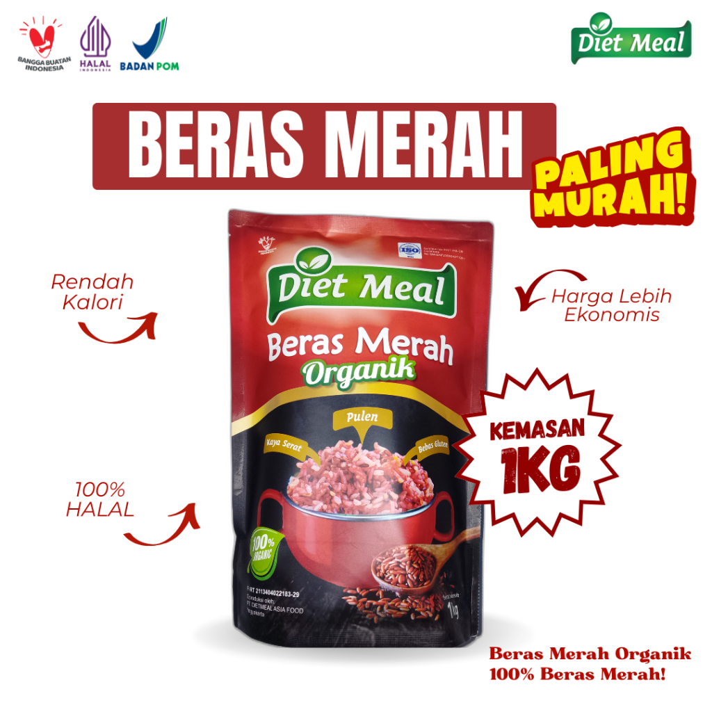 

Dietmeal Beras Merah Organik Asli Kemasan 1KG
