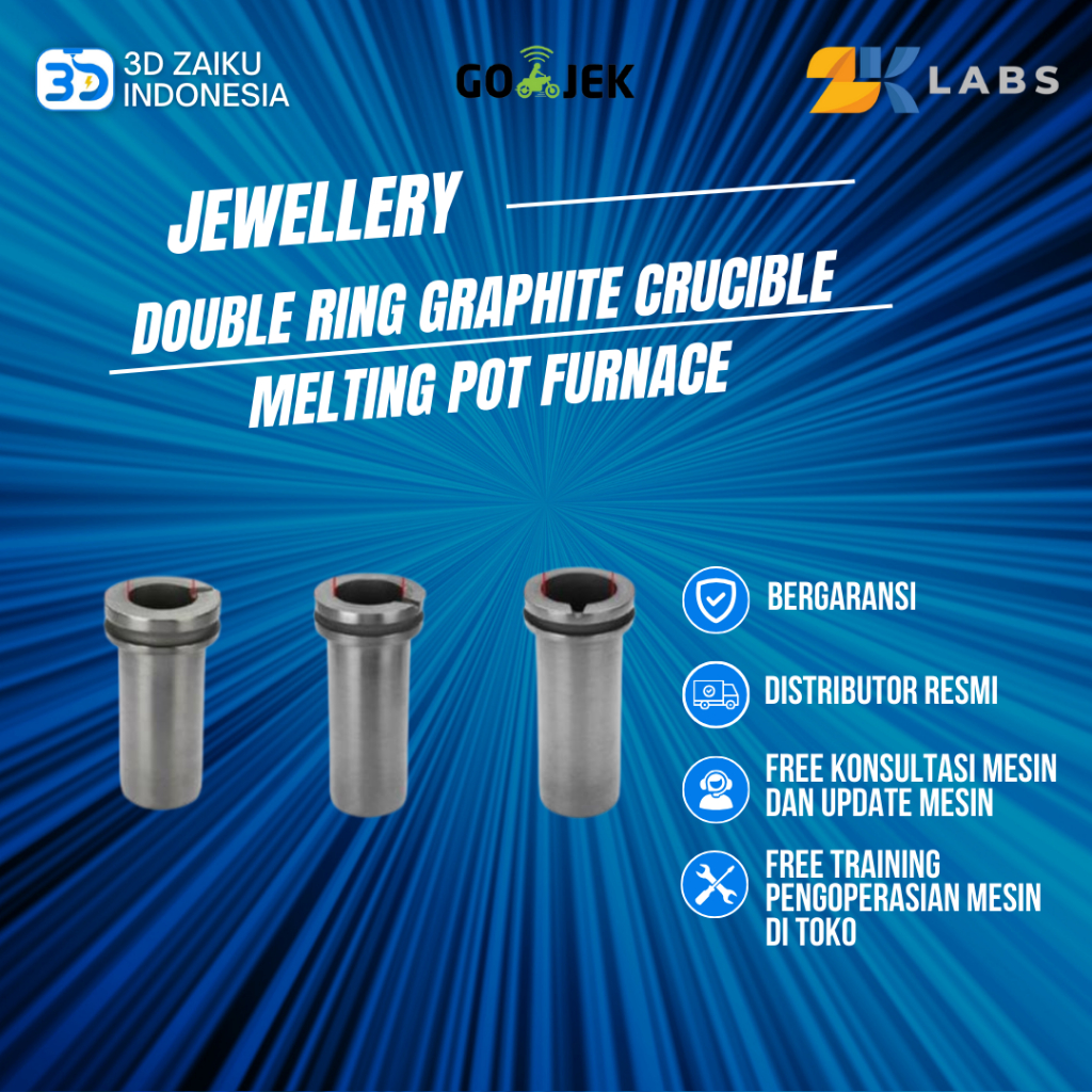 ZKLabs Double Ring Graphite Crucible Melting Pot Furnace