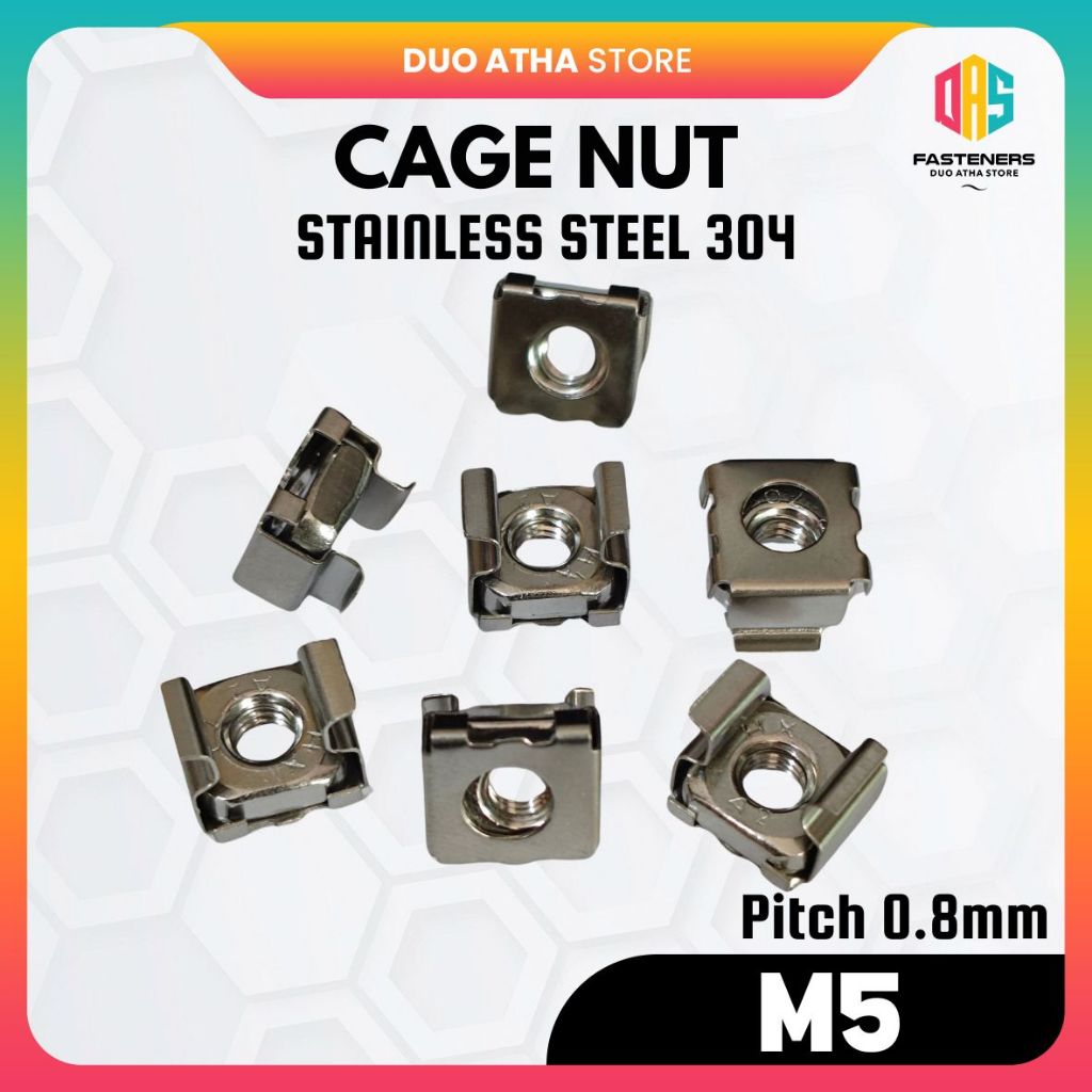 Cage Nut M5 Stainless Steel / Mur Kandang M5 / Mur Sangkar M5 Putih Stainless Steel 304