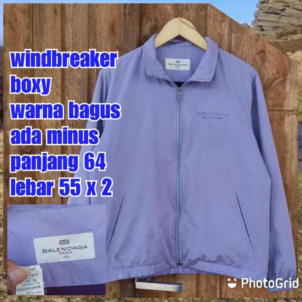 jaket windbreaker olahraga vintage boxy balenciaga golf