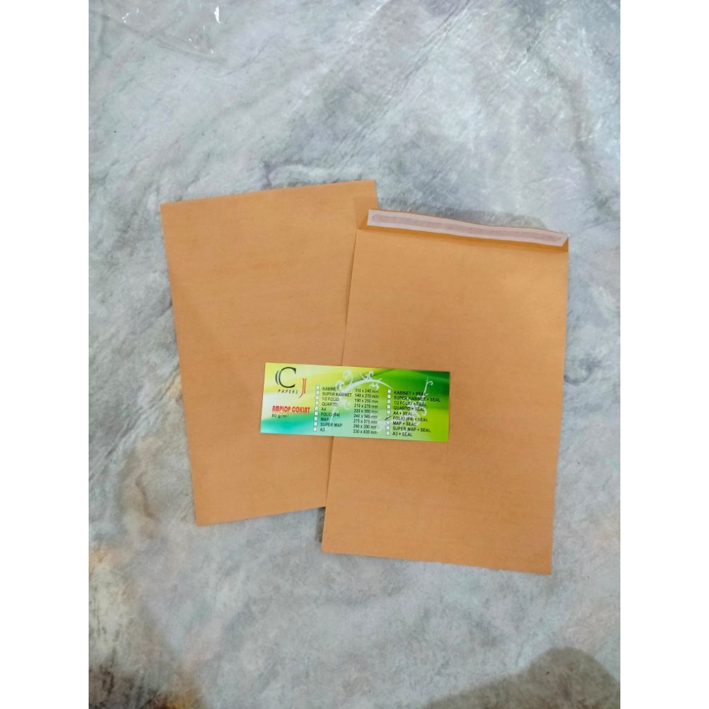 

(PACK) Amplop Coklat Folio F4 CJ isi 100 pcs