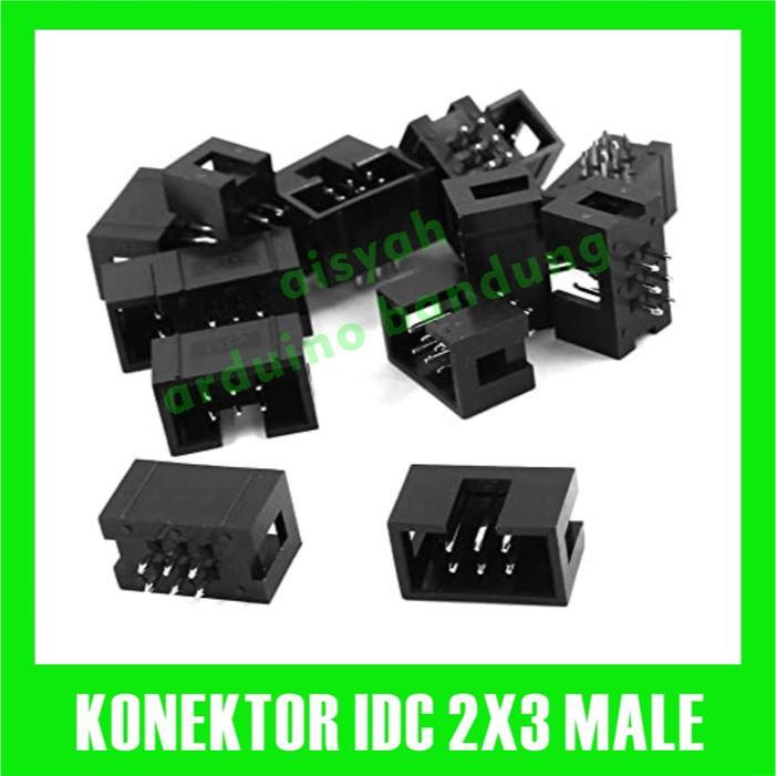 Socket IDC Pin 6p 6Pin Soket 2x3 6 Pin Header Male DC3-6P Lurus