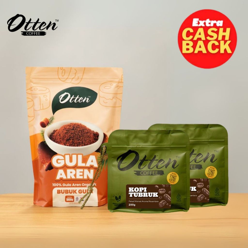 

Paket 2 Bungkus Otten Kopi Tubruk Blend Legendaris 200gr + Bubuk Gula Aren Organik 1 Kg / Otten Coffee Bundling