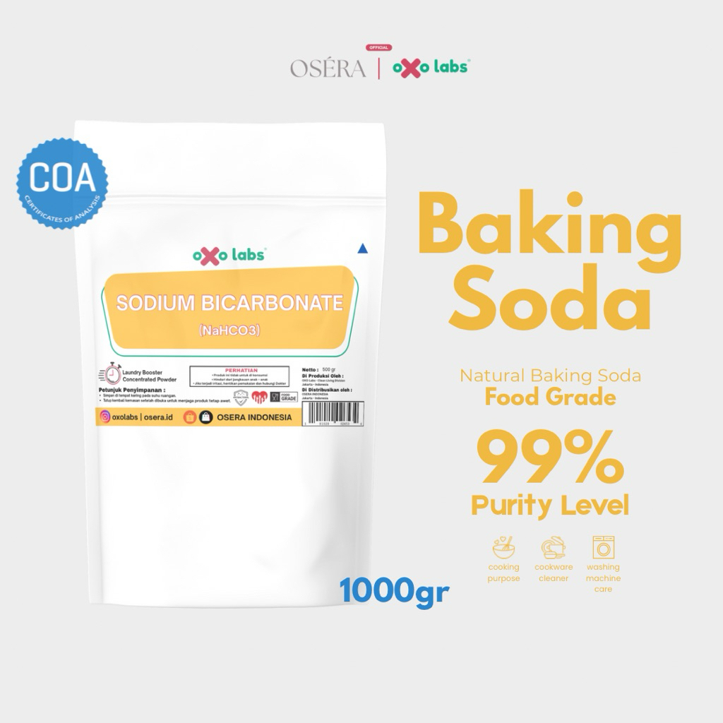 

OXO Labs Baking Soda 1000gr – Sodium Bicarbonate Food Grade, Soda Kue Premium Serbaguna