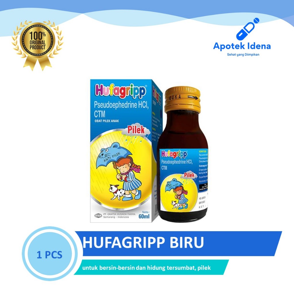 HUFAGRIP PILEK ANAK BIRU 60 ML MENGATASI PILEK ANAK