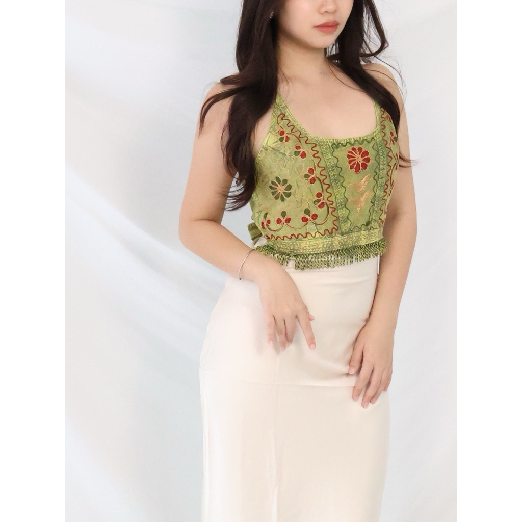 Batik crop top - halter top / tanktop / atasan korset