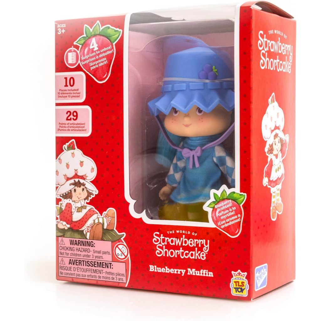 READY STRAWBERRY SHORTCAKE 5.5-INCH BLUEBERRY MUFFIN POSEABLE SWEET SCENTED FASHION DOLL WITH 4