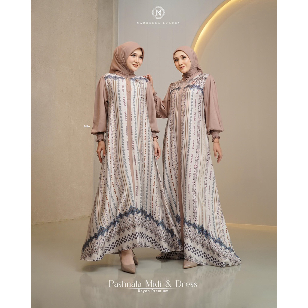 [NEW] • COD | PASHNALA DRESS & MIDI DRESS • NADHEERA LUXURY / Gamis Maxi dan Gamis Midi Rayon Premiu