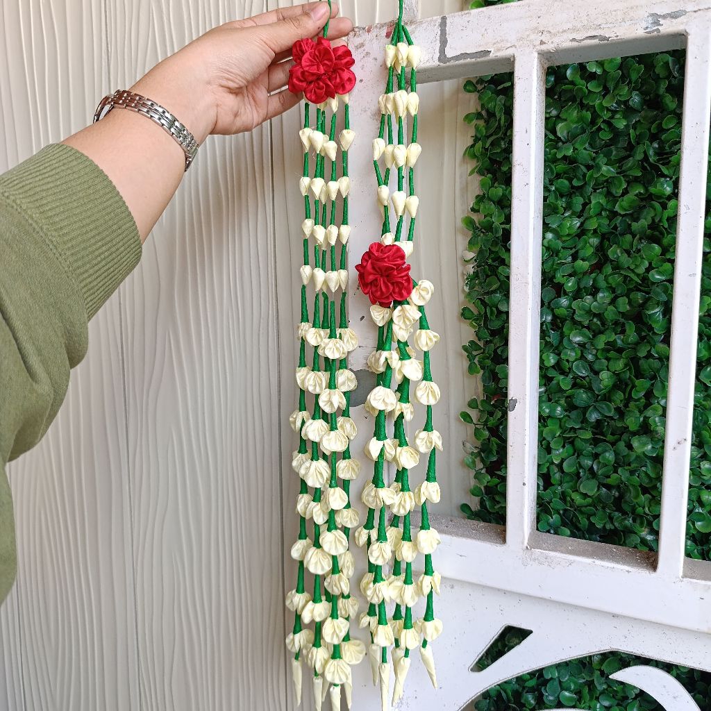 Jurai Melati Imitasi Panjang Bunga Merah