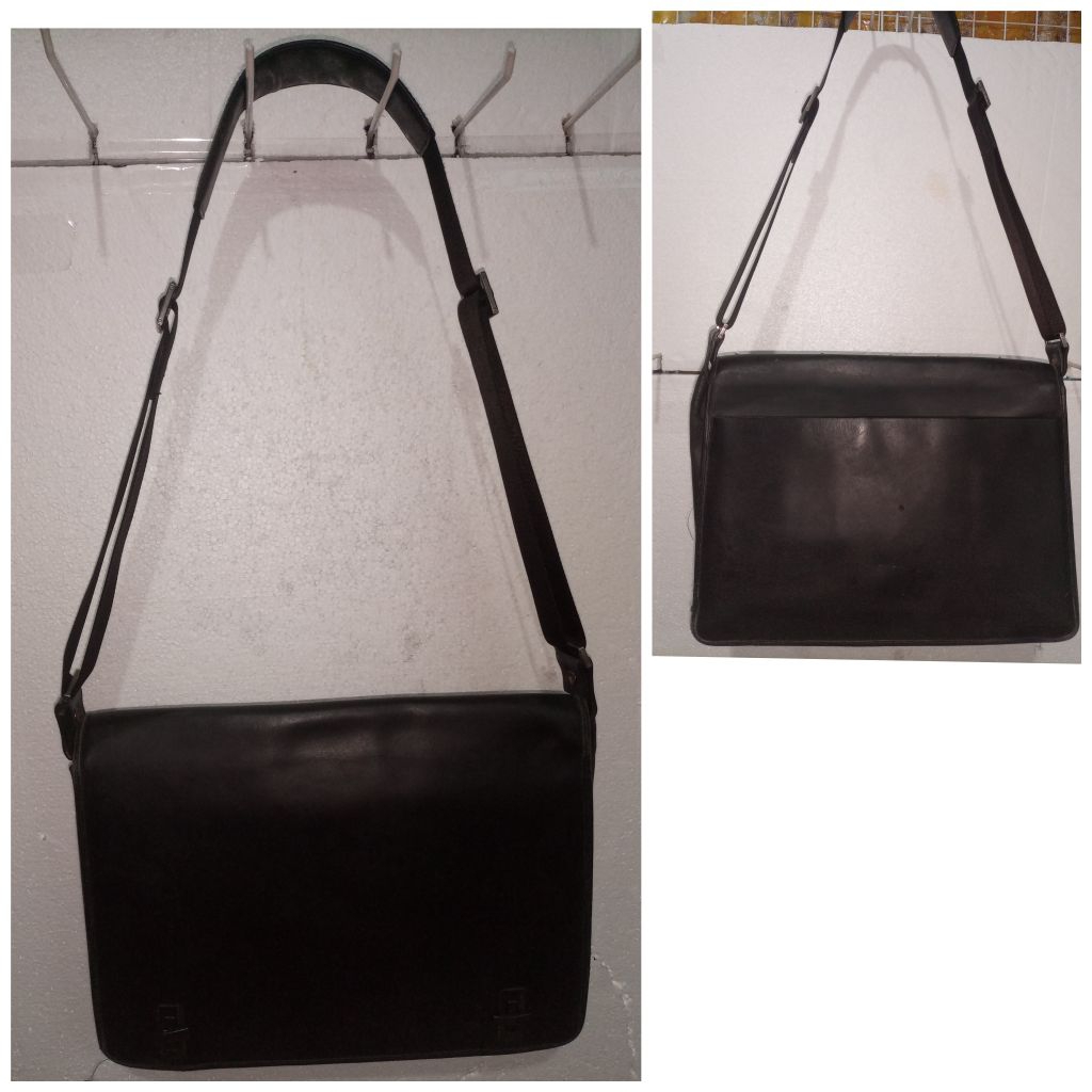 renoma genuine Leather shoulder bag -preloved -alas 6x39cm tinggi 29cm