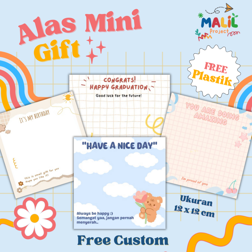 

MALIL | [1pcs] 12x12cm Alas Mini Gift Bisa Custom Ukuran 12x12cm | Mini Gift Snack