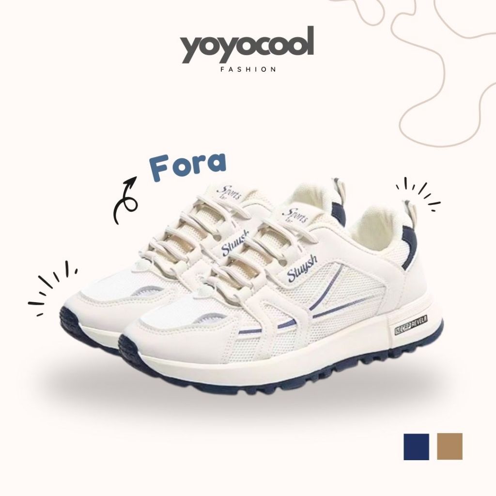 YOYOCOOL Fora Shoes / Sepatu Wanita Sneakers / Sepatu Sport / Sepatu Sporty Fashion / Korean Style