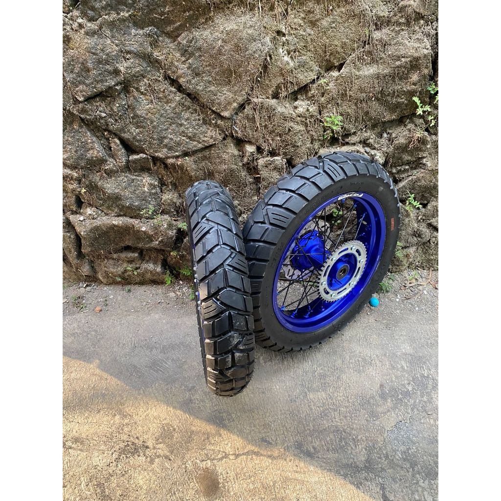 Paket Roda Supermoto CRF 300/350 Full Scarlet Tromol CNC Ban Kenda Dual Purpose Ring 17 Bekas