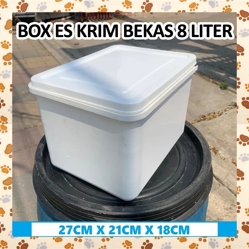 E51OPN Ember Box Bekas Es Krim 8 Liter Wadah Ternak Hamster Mencit Kandang Cupang Breeding Mencit Rat Tikus Pot Tanaman Kotak Putih
