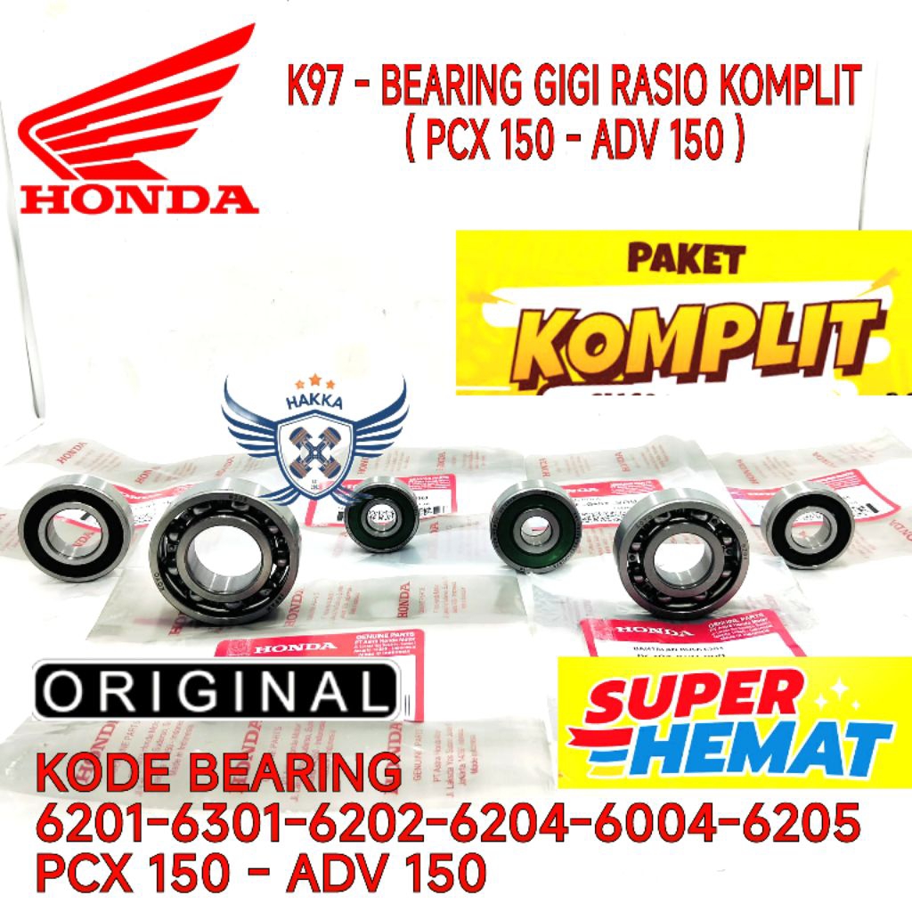 KOJ ORIGINAL BEARING GIGI RASIO KOMPLIT HONDA GENIO, BEARING GIGI RASIO HONDA SCOOPY ESP NEW, BEARIN