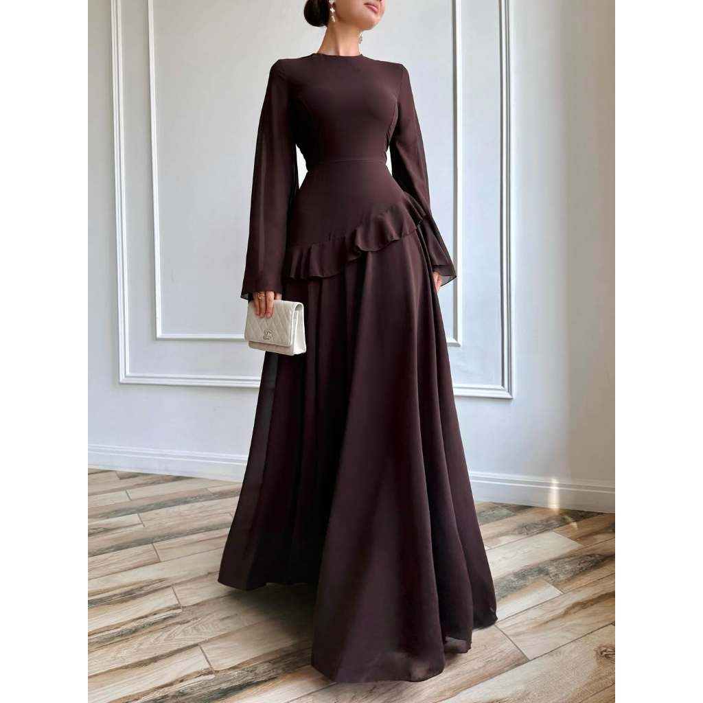 Dress Pesta Arabella Model Melayu Simpel Kekinian Terbaru