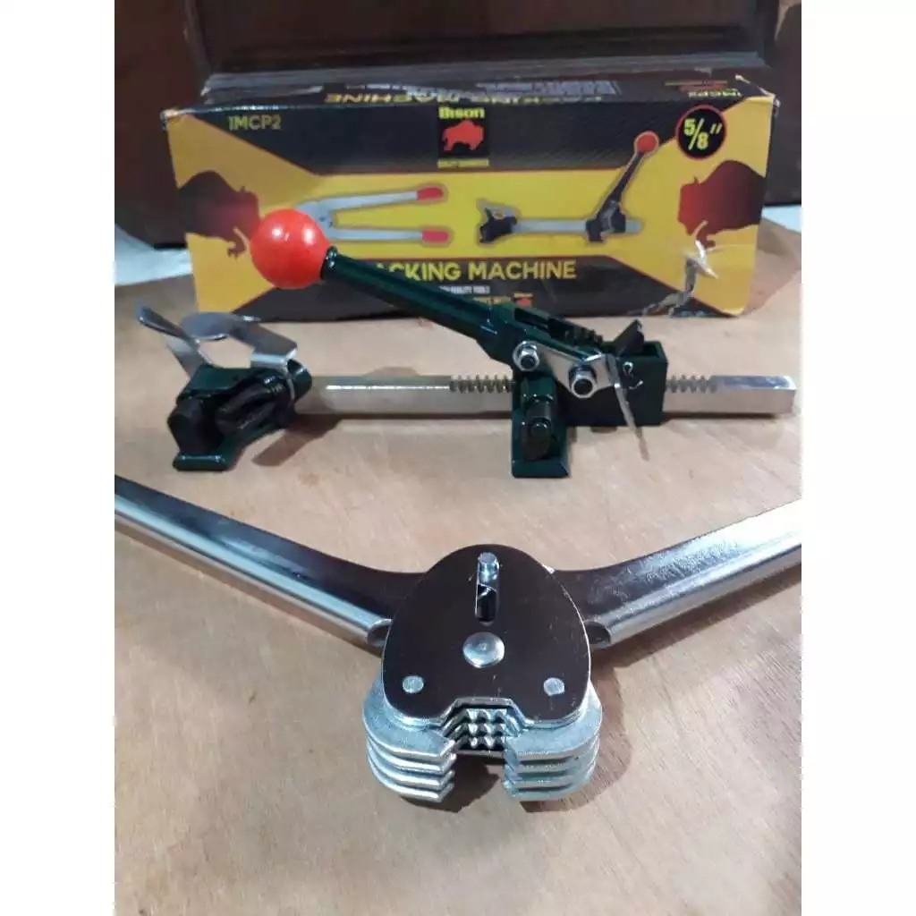 1 SET strapping band tool BISON alat klem packing kardus kayu palet alat packer tali straping 12mm 1