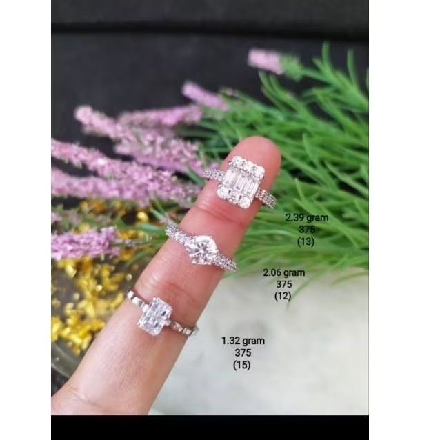 cincin white gold permata 375