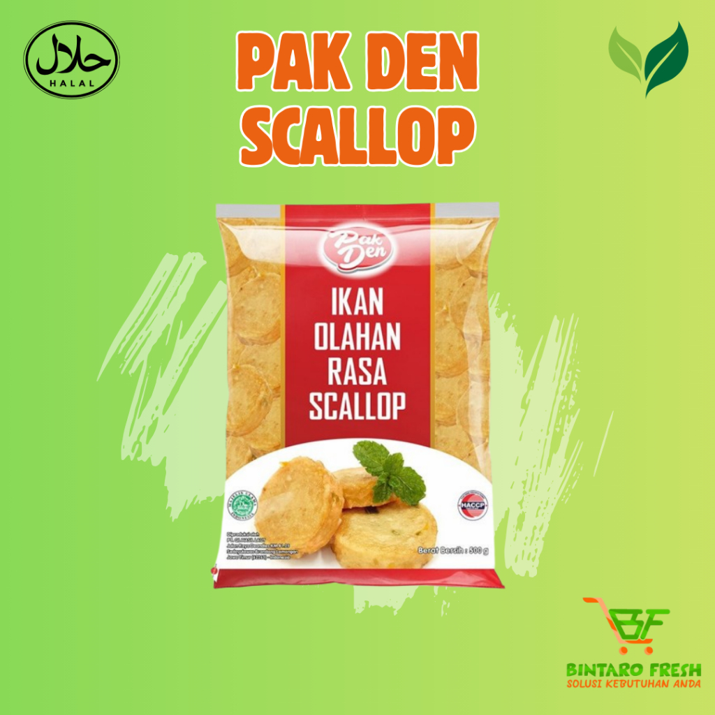 

PAK DEN OLAHAN IKAN SCALLOP 500 GR/ Scallop pak den frozen food