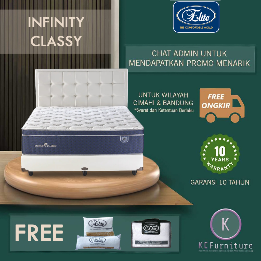 Kasur Springbed Elite Classy Full Set (PROMO FREE Divan + Headboard)