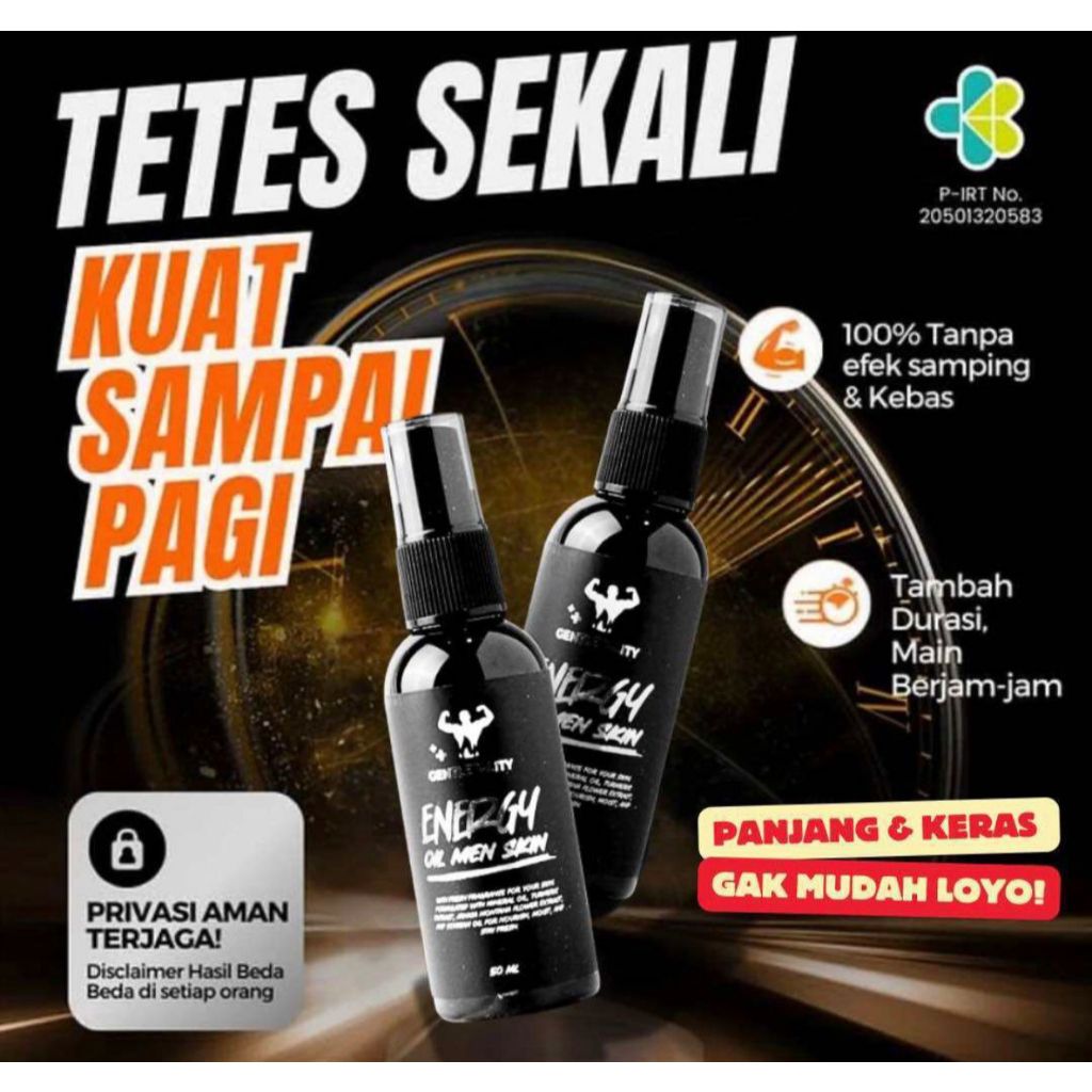 Gentletality Energy Oil Spray Viromax - Pria untuk Ejakulasi Dini Kuat Tahan Lama Herbal BPOM