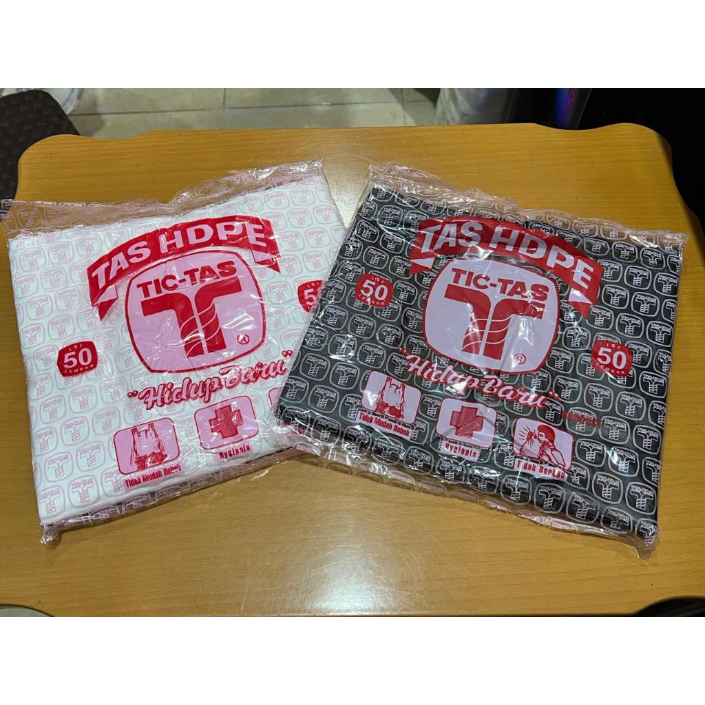 Kresek tictas HDPE plastik 02x24 hitam & putih