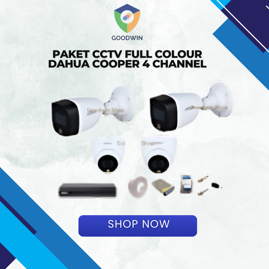 PAKET CCTV 4 KAMERA DAHUA 2MP COLORVU COOPER FULL COLOR