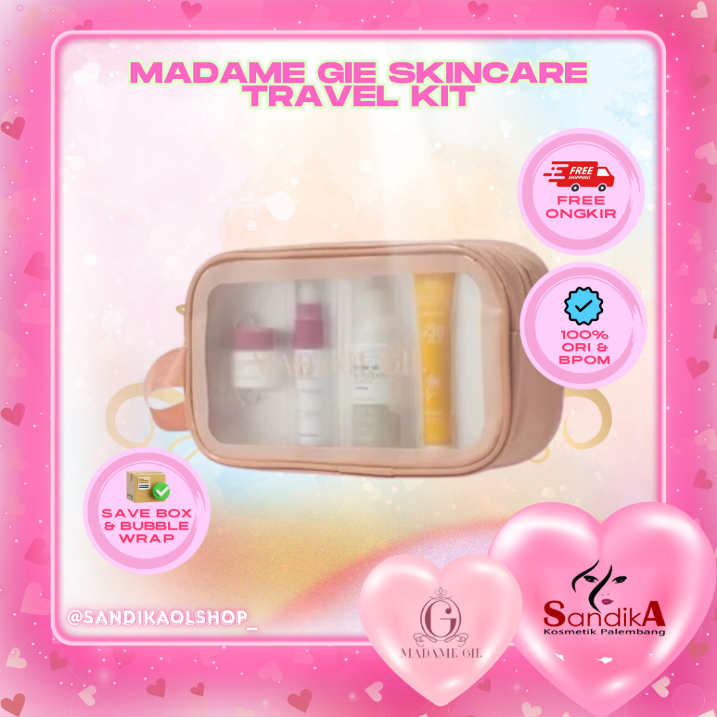Madame Gie Travel Kit 1 Paket Kecantikan Set Sun Barrier Moisturizer Serum Bonus POUCH