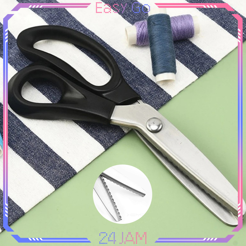 

Gunting Gerigi Zigzag Tajam Gunting Kain Zigzag Stainless Gunting Gelombang Kain Serbaguna Gunting Kertas Zigzag