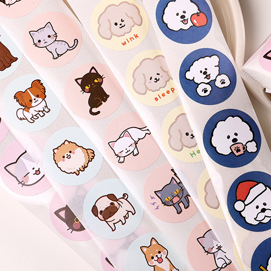 

50pcs Cute CAT & DOG Seal Sticker Stiker Lucu Terimakasih Packaging Online Shop Packing Kardus Box