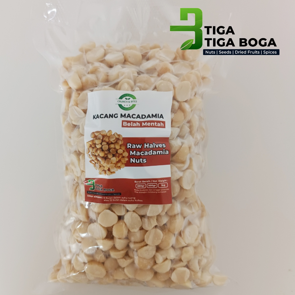 

Kacang Macadamia Mentah Belah 1 Kg / Raw Peeled Halves Macadamia Australia