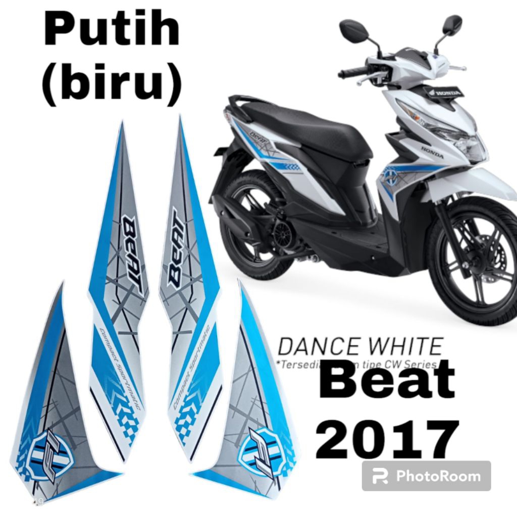 striping honda beat 2017 putih, lis motor honda beat 2017 putih