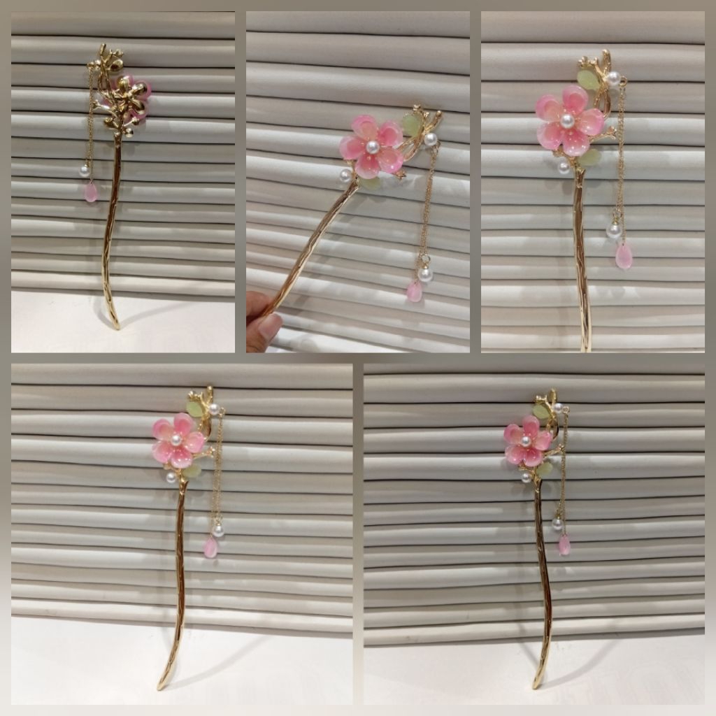 cucuk konde bunga sakura modern untuk sanggul / aksesoris sanggul / aksesoris rambut