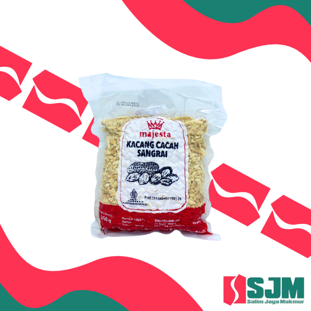 

250Gr Majesta Kacang Cacah Sangrai | Topping Kue, Roti, Es Krim & Camilan Praktis