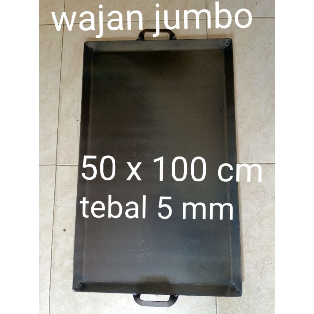 wajan jumbo 50x100 baja anti lengket datar pemanggangan steak daging ayam sate pembakaran penggoreng