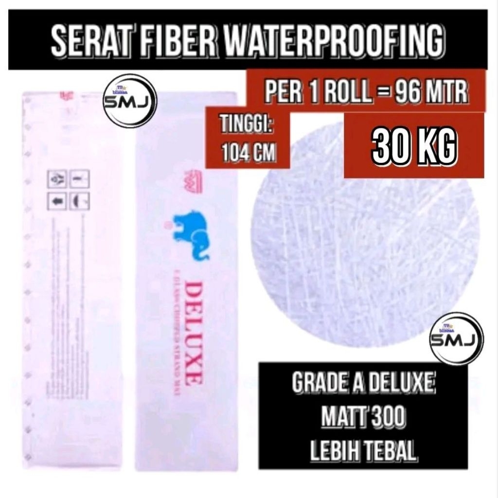Serat Fiber 1 ROL Fiber Mat Grade A (M300 Lebih Tebal) 1 Roll Aquaproof Serat Fiber Roll Serat Fiber