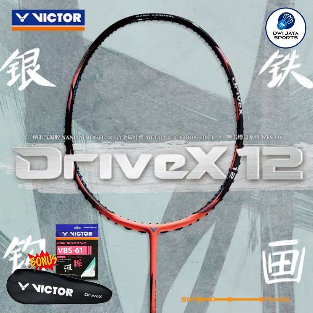 New Raket Badminton Victor DRIVE X 12 O | Raket Victor DriveX 12 O | Victor Drivex 12 Original