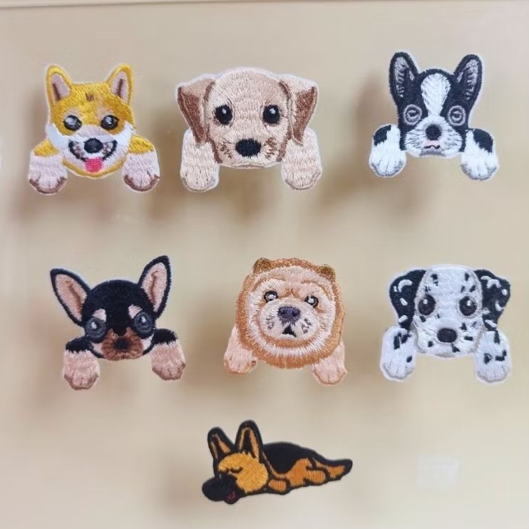 Sticker Patch Bordir Anjing Lucu Lengkap  – Patch Bordir Hewan Lucu Bisa Tempel/Jahit