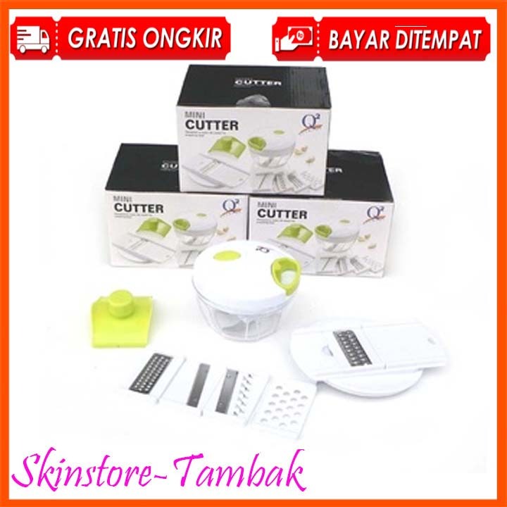 Promo Mini Cutter Q2 Coper Mini penghalus bumbu 1 set dengan banyak model parutan
