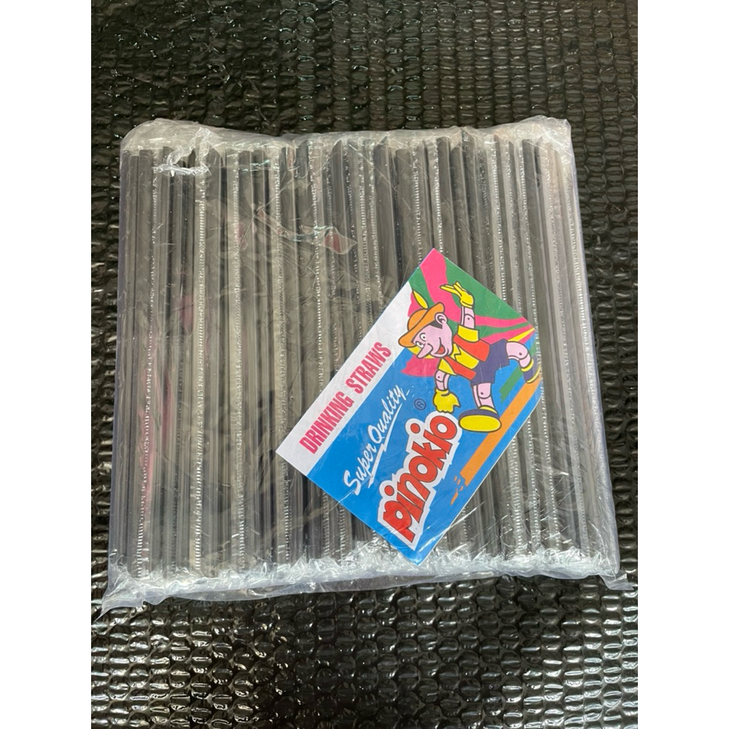 Sedotan Plastik Hitam Bungkus isi 250 pcs